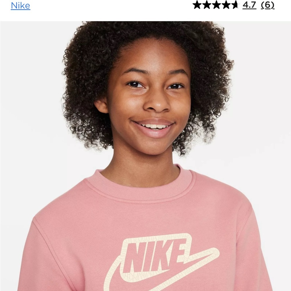 Girls 7-16 Nike Sportswear Fleece Sweatshirt (pink) - Picture 2 of 7